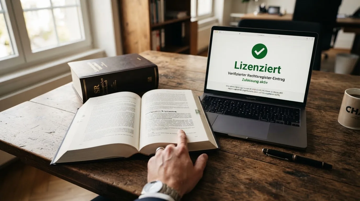 Amtliches Schreiben mit Stempel auf einem Schreibtisch neben einem Gesetzbuch — beste auszahlungsquote online casino