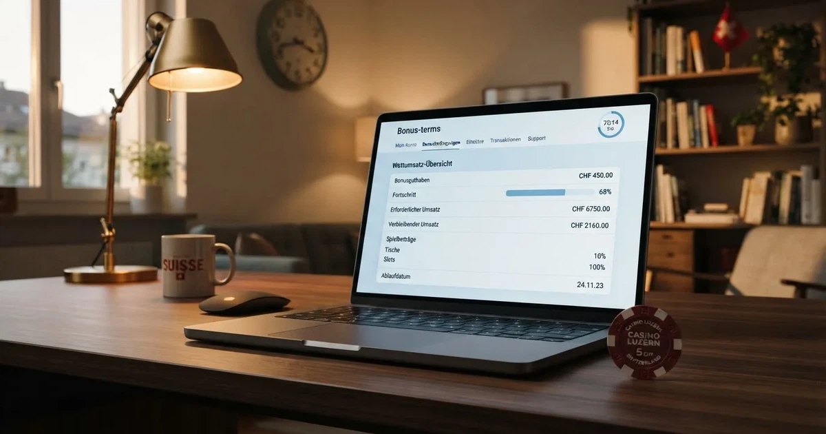 Bildschirm mit Bonusbedingungen, Einsatztabelle und einer Uhr im Hintergrund — beste online casinos schweiz mit no deposit bonus