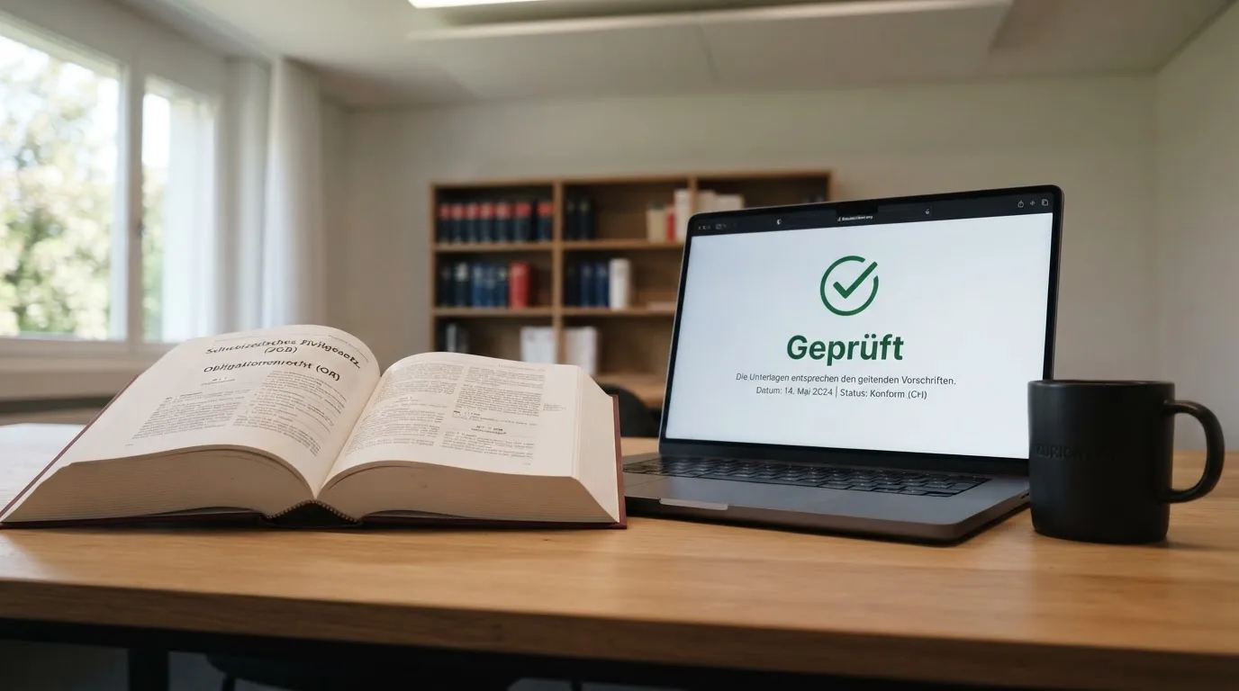 Amtliches Schreiben mit Stempel auf einem Schreibtisch neben einem Gesetzbuch — casino mit hoher gewinnchance