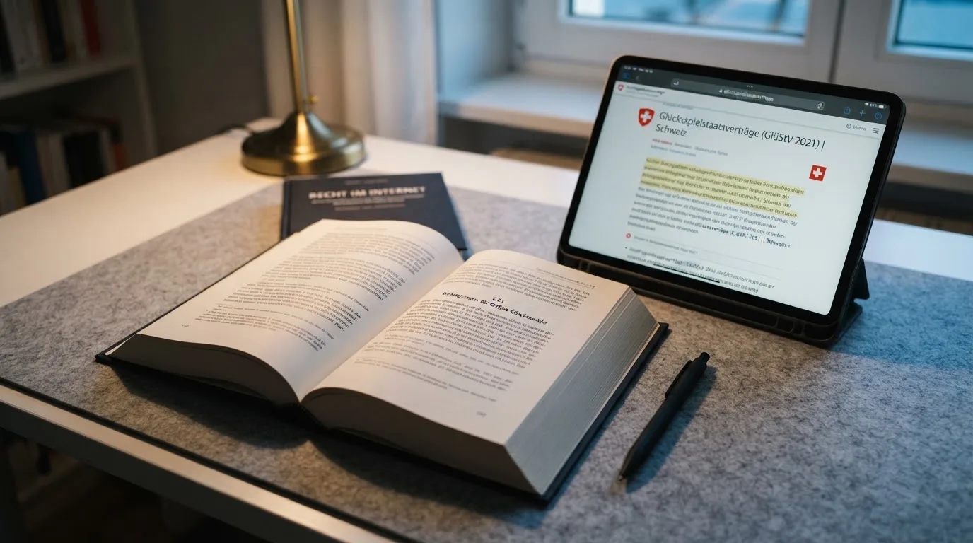 Amtliches Schreiben mit Stempel auf einem Schreibtisch neben einem Gesetzbuch — casino online mit bonus ohne einzahlung